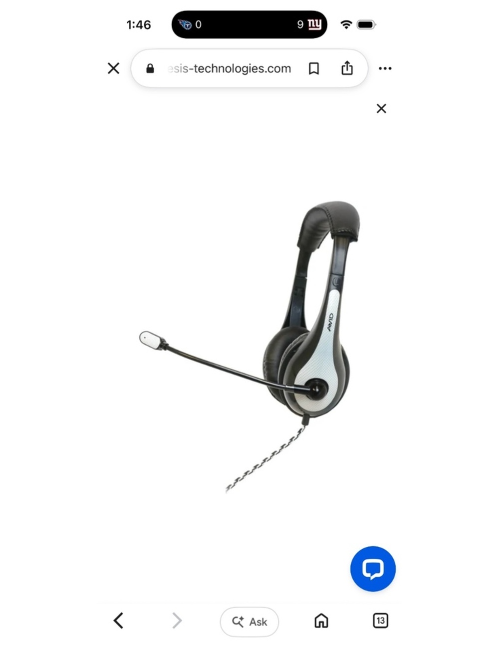 Avid Education AE-36 White On-Ear Headphones with Microphone